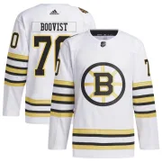 Adidas Jesper Boqvist Boston Bruins Youth Authentic 100th Anniversary Primegreen Jersey - White