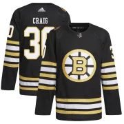 Adidas Jim Craig Boston Bruins Men's Authentic 100th Anniversary Primegreen Jersey - Black