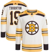 Adidas Joe Thornton Boston Bruins Men's Authentic 100th Anniversary Primegreen Jersey - Cream