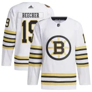 Adidas Johnny Beecher Boston Bruins Men's Authentic 100th Anniversary Primegreen Jersey - White