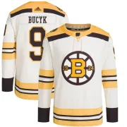 Adidas Johnny Bucyk Boston Bruins Youth Authentic 100th Anniversary Primegreen Jersey - Cream