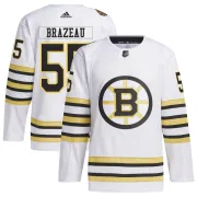 Adidas Justin Brazeau Boston Bruins Men's Authentic 100th Anniversary Primegreen Jersey - White