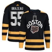 Adidas Justin Brazeau Boston Bruins Men's Authentic 2023 Winter Classic Jersey - Black