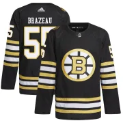 Adidas Justin Brazeau Boston Bruins Youth Authentic 100th Anniversary Primegreen Jersey - Black