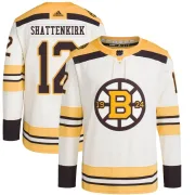 Adidas Kevin Shattenkirk Boston Bruins Men's Authentic 100th Anniversary Primegreen Jersey - Cream