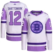 Adidas Kevin Shattenkirk Boston Bruins Youth Authentic Hockey Fights Cancer Primegreen Jersey - White/Purple