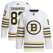 Adidas Luke Toporowski Boston Bruins Men's Authentic 100th Anniversary Primegreen Jersey - White