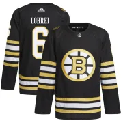 Adidas Mason Lohrei Boston Bruins Youth Authentic 100th Anniversary Primegreen Jersey - Black