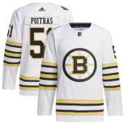 Adidas Matthew Poitras Boston Bruins Men's Authentic 100th Anniversary Primegreen Jersey - White
