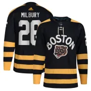 Adidas Mike Milbury Boston Bruins Youth Authentic 2023 Winter Classic Jersey - Black