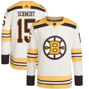 Adidas Milt Schmidt Boston Bruins Men's Authentic 100th Anniversary Primegreen Jersey - Cream