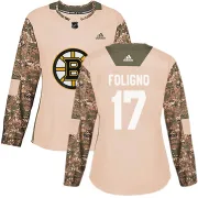Adidas Nick Foligno Boston Bruins Women's Authentic Veterans Day Practice Jersey - Camo