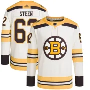 Adidas Oskar Steen Boston Bruins Men's Authentic 100th Anniversary Primegreen Jersey - Cream