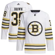 Adidas Patrick Brown Boston Bruins Youth Authentic 100th Anniversary Primegreen Jersey - White