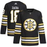 Adidas Pavel Zacha Boston Bruins Youth Authentic 100th Anniversary Primegreen Jersey - Black