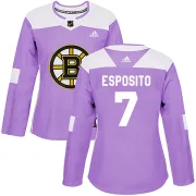 Adidas Phil Esposito Boston Bruins Women's Authentic Fights Cancer Practice Jersey - Purple