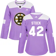 Adidas Pj Stock Boston Bruins Women's Authentic Fights Cancer Practice Jersey - Purple