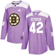 Adidas Pj Stock Boston Bruins Youth Authentic Fights Cancer Practice Jersey - Purple