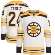 Adidas Terry O'Reilly Boston Bruins Youth Authentic 100th Anniversary Primegreen Jersey - Cream