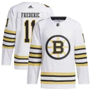 Adidas Trent Frederic Boston Bruins Youth Authentic 100th Anniversary Primegreen Jersey - White