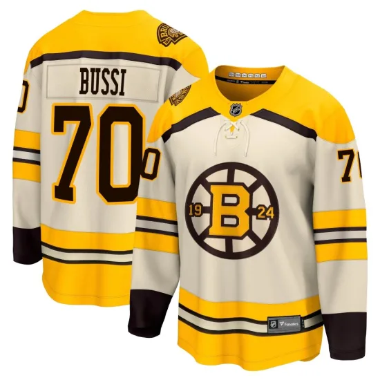 Fanatics Branded Brandon Bussi Boston Bruins Men's Premier Breakaway 100th Anniversary Jersey - Cream
