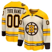Fanatics Branded Custom Boston Bruins Youth Premier Custom Breakaway 100th Anniversary Jersey - Cream