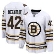 Fanatics Branded Georgii Merkulov Boston Bruins Youth Premier Breakaway 100th Anniversary Jersey - White
