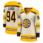Fanatics Branded Jakub Lauko Boston Bruins Women's Premier Breakaway 100th Anniversary Jersey - Cream