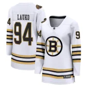 Fanatics Branded Jakub Lauko Boston Bruins Women's Premier Breakaway 100th Anniversary Jersey - White