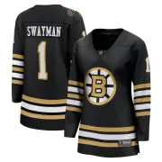 Fanatics Branded Jeremy Swayman Boston Bruins Women's Premier Breakaway 100th Anniversary Jersey - Black