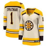 Fanatics Branded Jeremy Swayman Boston Bruins Women's Premier Breakaway 100th Anniversary Jersey - Cream