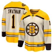 Fanatics Branded Jeremy Swayman Boston Bruins Youth Premier Breakaway 100th Anniversary Jersey - Cream
