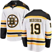 Fanatics Branded Johnny Beecher Boston Bruins Youth Breakaway Away Jersey - White