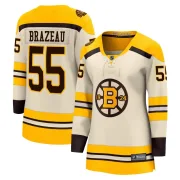 Fanatics Branded Justin Brazeau Boston Bruins Women's Premier Breakaway 100th Anniversary Jersey - Cream