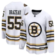 Fanatics Branded Justin Brazeau Boston Bruins Youth Premier Breakaway 100th Anniversary Jersey - White