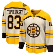 Fanatics Branded Luke Toporowski Boston Bruins Men's Premier Breakaway 100th Anniversary Jersey - Cream