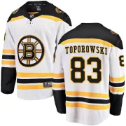 Fanatics Branded Luke Toporowski Boston Bruins Youth Breakaway Away Jersey - White