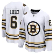 Fanatics Branded Mason Lohrei Boston Bruins Youth Premier Breakaway 100th Anniversary Jersey - White