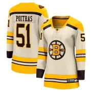 Fanatics Branded Matthew Poitras Boston Bruins Women's Premier Breakaway 100th Anniversary Jersey - Cream