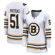 Fanatics Branded Matthew Poitras Boston Bruins Women's Premier Breakaway 100th Anniversary Jersey - White