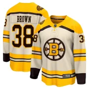 Fanatics Branded Patrick Brown Boston Bruins Men's Premier Breakaway Cream 100th Anniversary Jersey - Brown