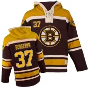 Patrice Bergeron Boston Bruins Youth Authentic Old Time Hockey Sawyer Hooded Sweatshirt - Black